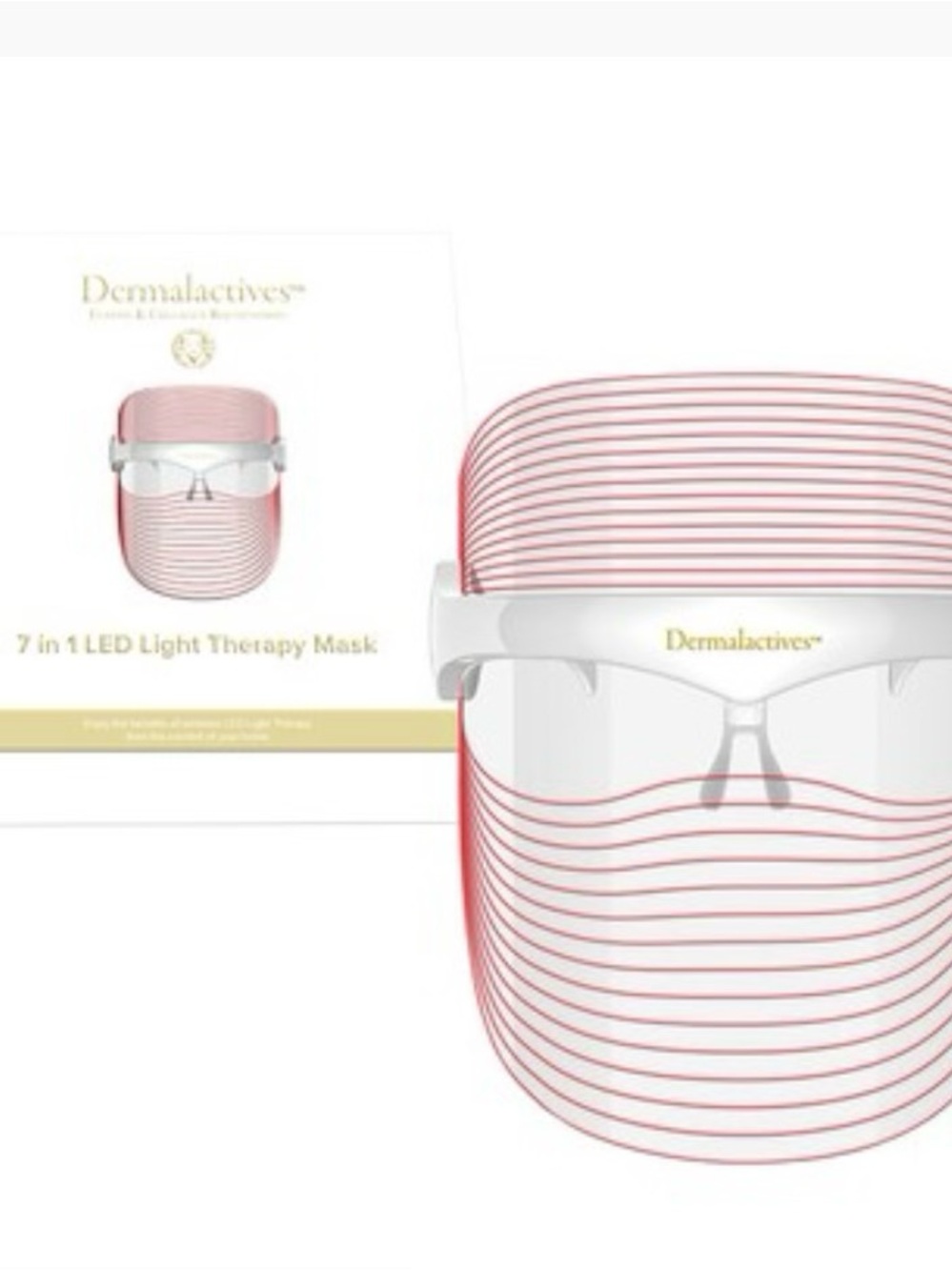 Dermalactives 7-in-1 LED Light Therapy Mask — Pink/White